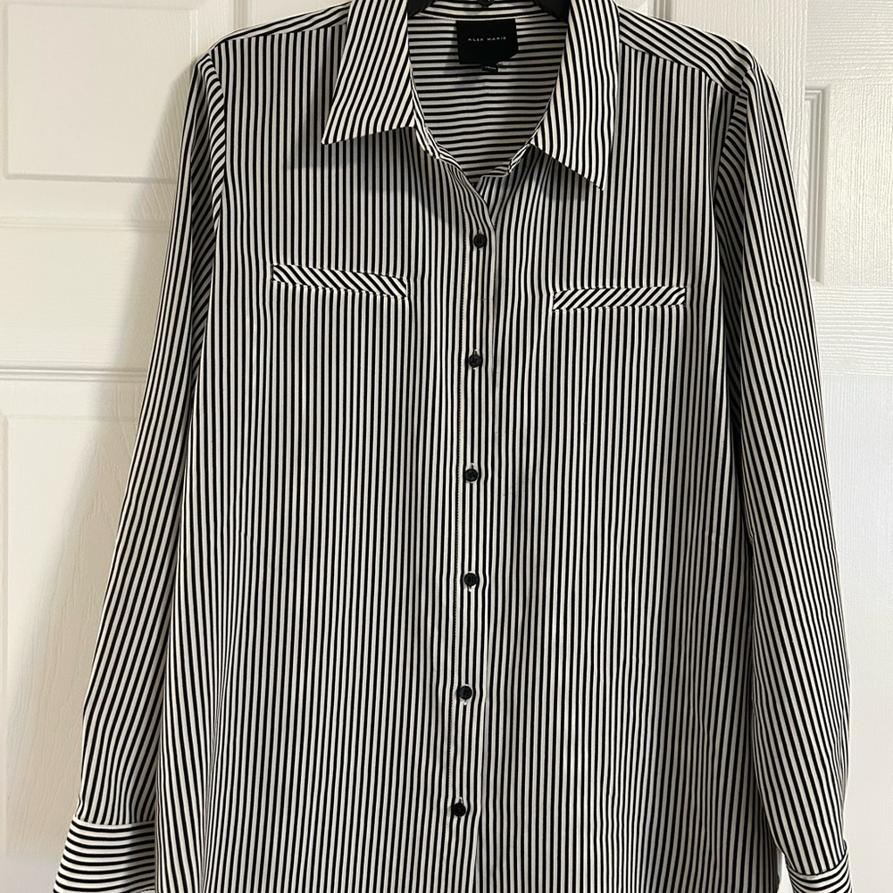 Alex Marie Monochrome Striped Blouse